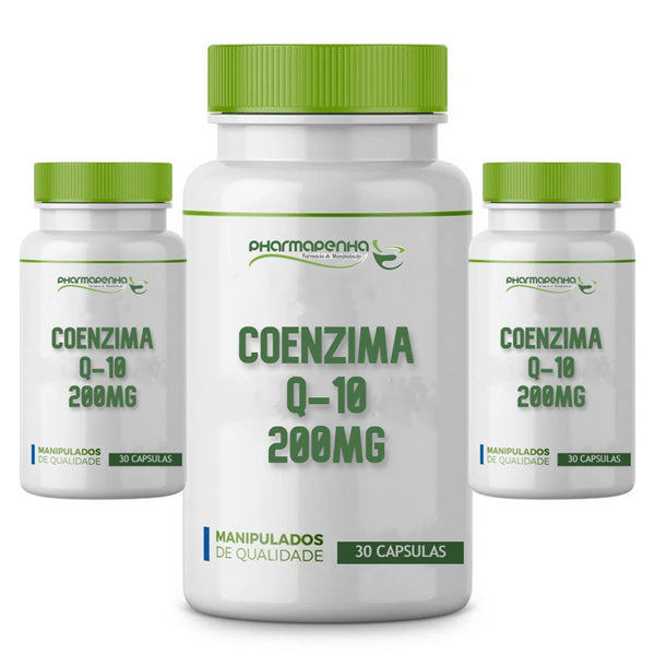 3 Potes Coenzima Q10 200mg 30 Cápsulas cada